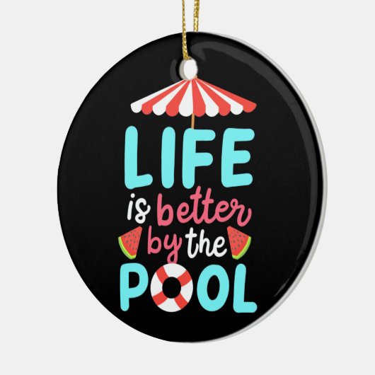 De levenszwemmer is beter voor de pool keramisch ornament (Links)