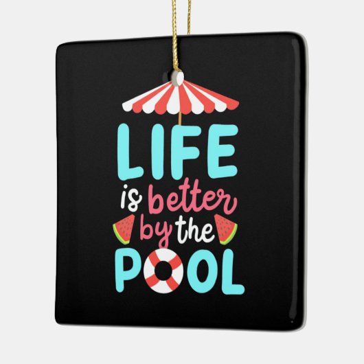 De levenszwemmer is beter voor de pool keramisch ornament (Links)