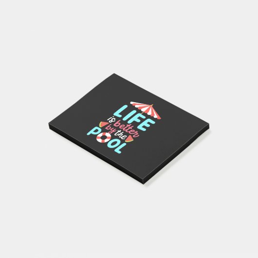 De levenszwemmer is beter voor de pool post-it® notes (Schuin)