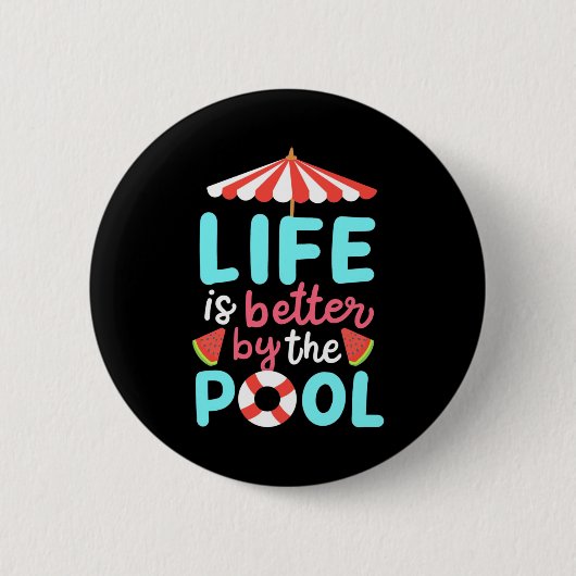 De levenszwemmer is beter voor de pool ronde button 5,7 cm (Voorkant)