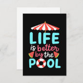 De levenszwemmer is beter voor de pool RSVP kaartje (Voorkant / Achterkant)