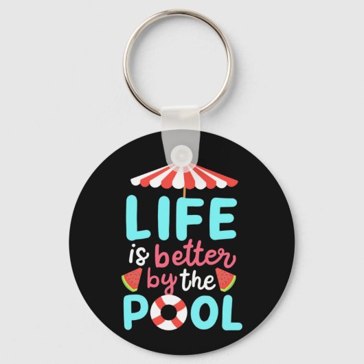 De levenszwemmer is beter voor de pool sleutelhanger (Voorkant)