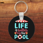 De levenszwemmer is beter voor de pool sleutelhanger (Voorkant)