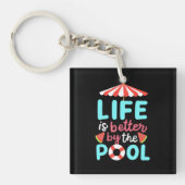 De levenszwemmer is beter voor de pool sleutelhanger (Voorkant)