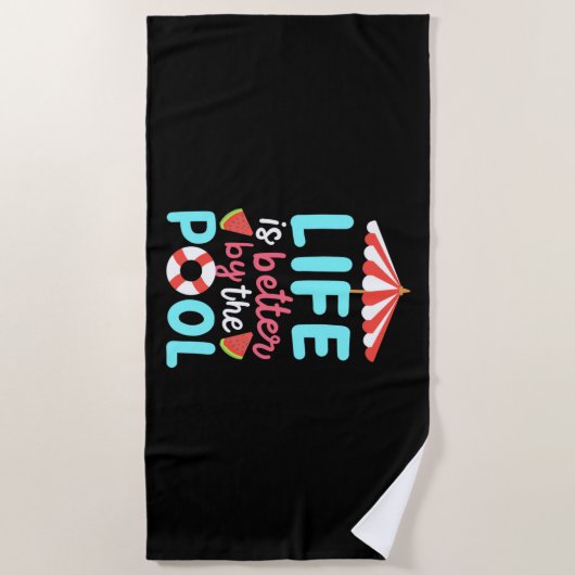 De levenszwemmer is beter voor de pool strandlaken (Voorkant)