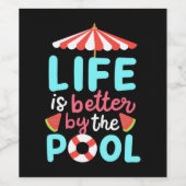 De levenszwemmer is beter voor de pool wijn etiket (Enkel label)