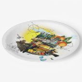 De levering van de magische bus Sunshine Papieren Bordje (Gekanteld)
