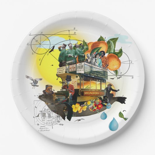 De levering van de magische bus Sunshine Papieren Bordje (Voorkant)