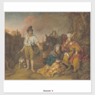 De Leviet en zijn bijvrouw in Gibea, Oude Testamen Sticker