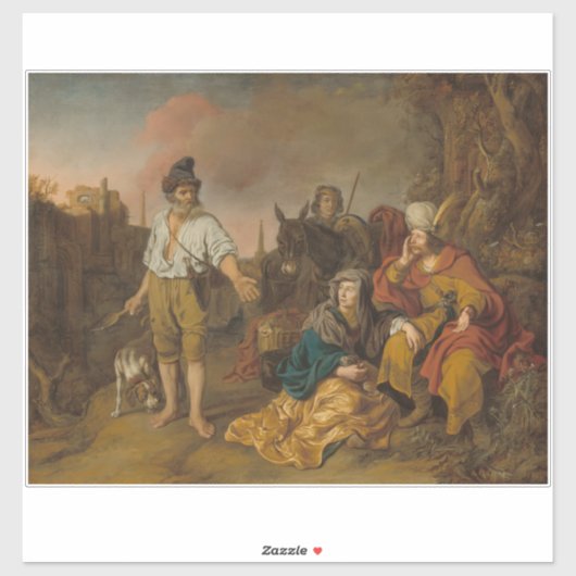 De Leviet en zijn bijvrouw in Gibea, Oude Testamen Sticker (Vel)