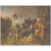 De Leviet en zijn bijvrouw in Gibea, Oude Testamen Sticker (Voorkant)