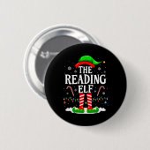 De Lezende Elf Kerst Grappig Boek Lezer Kerstmis B Ronde Button 5,7 Cm (Voorkant /achterkant)