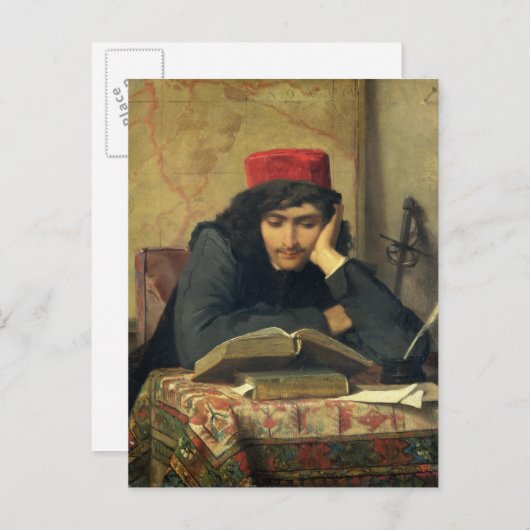 De lezer, 1856 briefkaart (Voorkant / Achterkant)