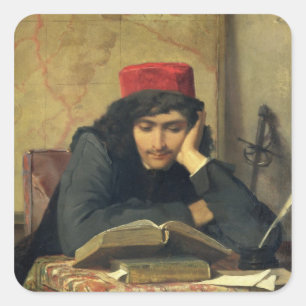 De lezer, 1856 vierkante sticker