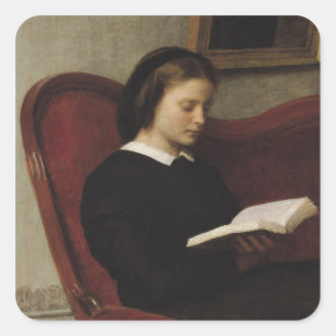 De lezer, 1861 vierkante sticker