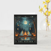 De lezer Boekachtig Schattig Griezelige Geest Leze Kaart (Gele Bloem)