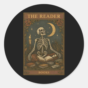 De lezer Boeken Tarot Kaart Boek Lezen Docent H Ronde Sticker