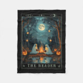 De lezer Bookish Schattige Spooky Ghost Leesboek Fleece Deken (Voorkant)
