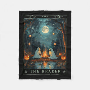 De lezer Bookish Schattige Spooky Ghost Leesboek Fleece Deken