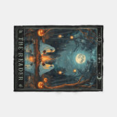 De lezer Bookish Schattige Spooky Ghost Leesboek Fleece Deken (Voorkant (Horizontaal))