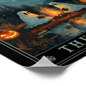 De lezer Bookish Schattige Spooky Ghost Leesboek Poster (Hoek)