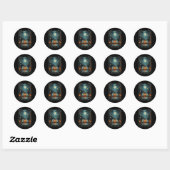 De lezer Bookish Schattige Spooky Ghost Leesboek Ronde Sticker (Vel)