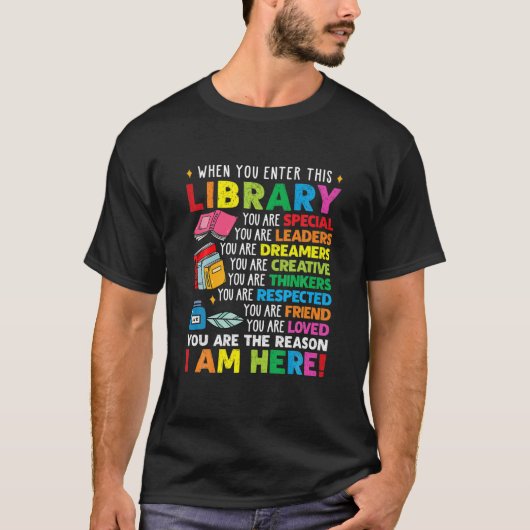 De lezer citeert wanneer u deze bibliotheek ingaat t-shirt (Voorkant)