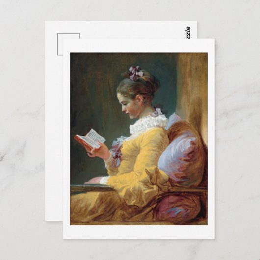 De lezer, Fragonard Briefkaart (Voorkant / Achterkant)