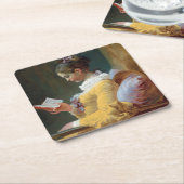 De lezer, Fragonard Kartonnen Onderzetters (Schuin)