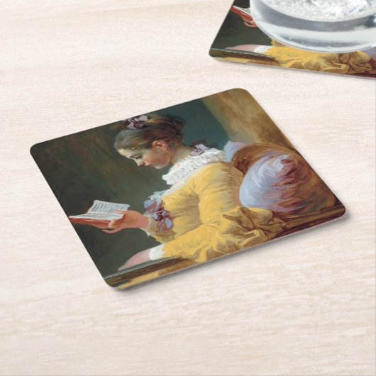 De lezer, Fragonard Kartonnen Onderzetters (Schuin)