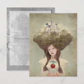 De lezer is een jong meisje met boeken briefkaart (Voorkant / Achterkant)