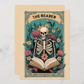 De lezer skelet Tarot Kaart Flat Holiday Kaart (Voorkant / Achterkant)