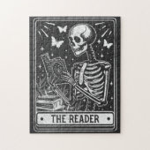 De lezer Skeleton lezen Booklover Halloween Legpuzzel (Verticaal)