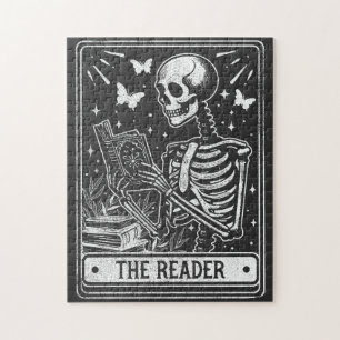 De lezer Skeleton lezen Booklover Halloween Legpuzzel