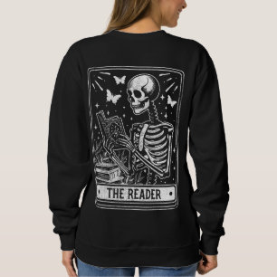 De lezer Skeleton lezen Booklover Halloween Trui