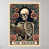 De Lezer Skeleton Tarot Kaart Poster (Voorkant)