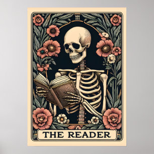 De Lezer Skeleton Tarot Kaart Poster