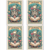 De Lezer Skeleton Tarot Kaart Sticker (Voorkant)