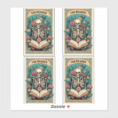 De Lezer Skeleton Tarot Kaart Sticker (Vel)