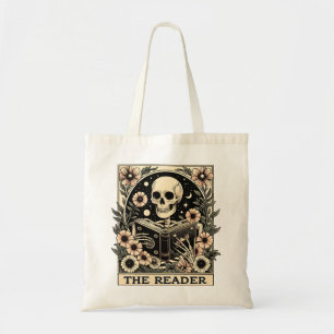 De Lezer Skeleton Tarot Kaart Tote Bag