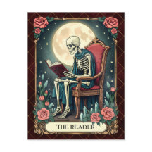 De lezer, stijl Tarot Kaart Skelet