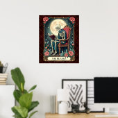 De lezer, stijl Tarot Kaart Skelet Poster (Thuiskantoor)