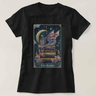 De lezer Tarot Kaart boek Dragon Fantasy Bookish T-shirt