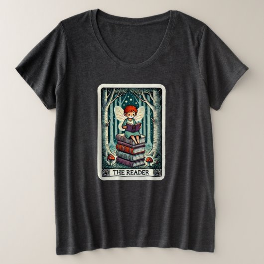 De lezer Tarot Kaart Fairy Grote Maat T-shirt (Design voorkant)