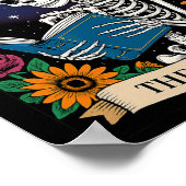 De lezer Tarot Kaart Funny Book Lover Skeleton Re Poster (Hoek)