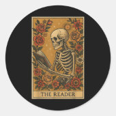 De lezer Tarot-kaart Ronde Sticker (Voorkant)