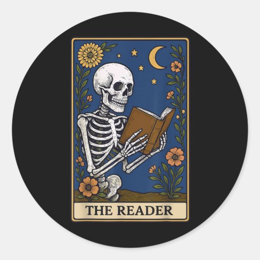 De lezer Tarot-kaart Ronde Sticker (Voorkant)