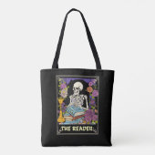 De lezer Tarot Kaart skelet Tote Bag (Achterkant)