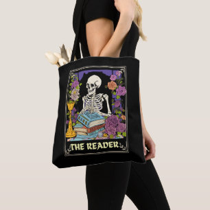 De lezer Tarot Kaart skelet Tote Bag