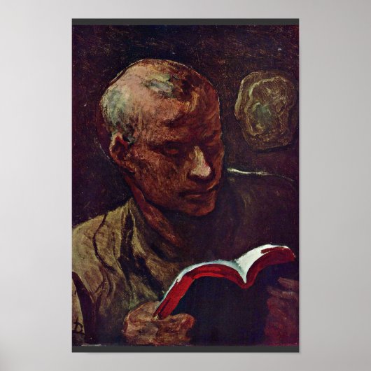De lezer van Daumier Honoré Poster (Voorkant)